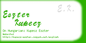 eszter kupecz business card